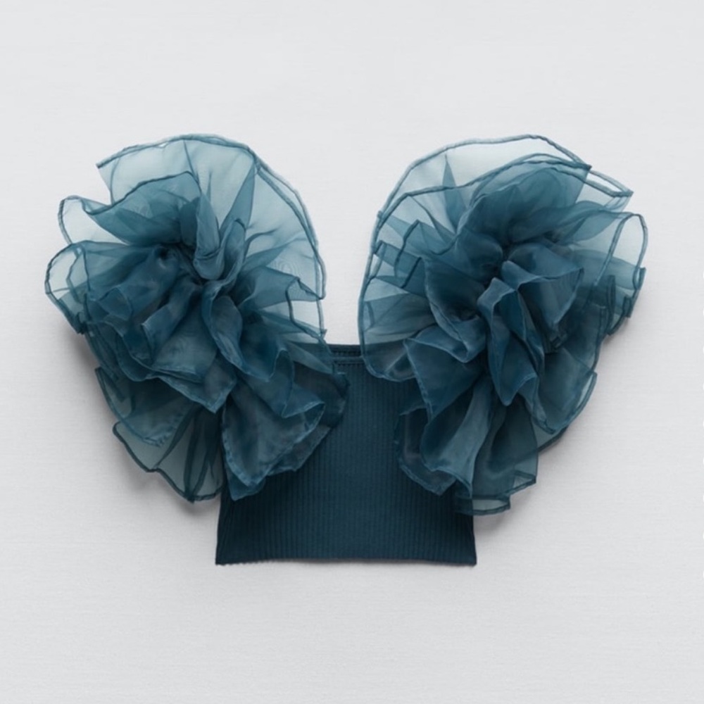 ZARA CONTRASTING ORGANZA TOP